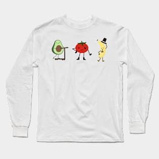 Foods with faces Long Sleeve T-Shirt